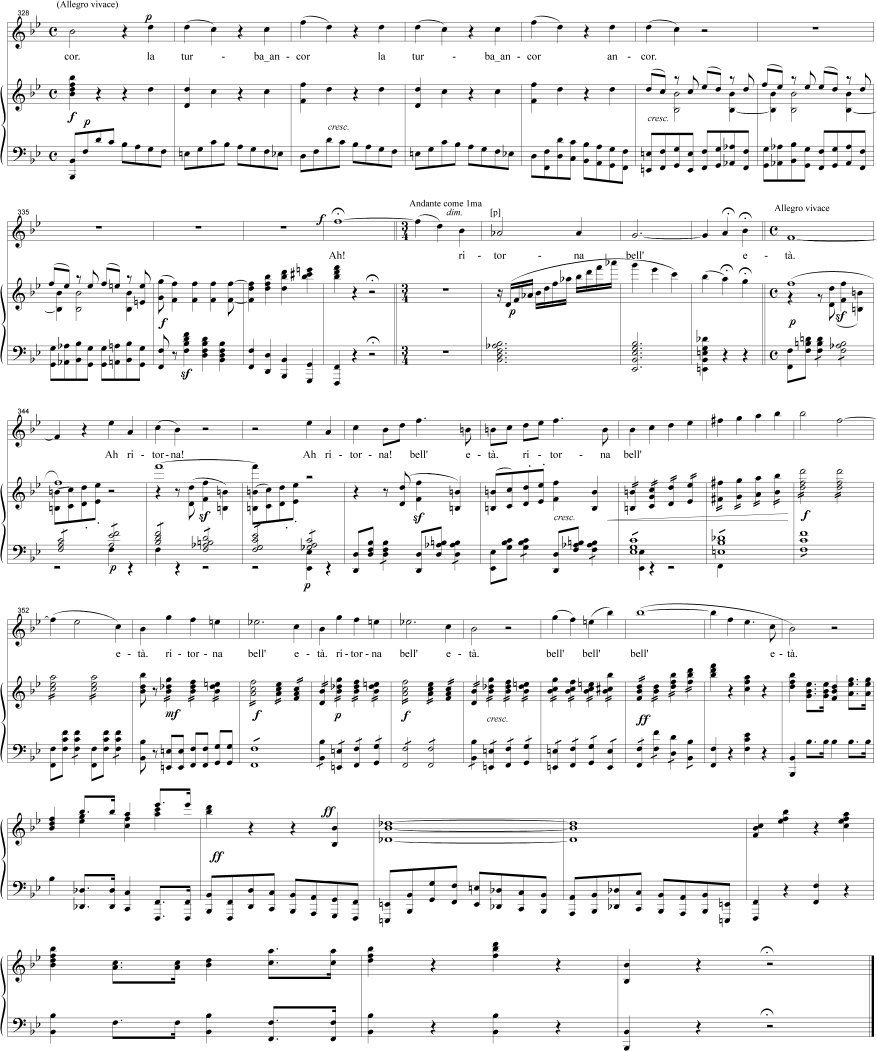 Infelice! / Ah, ritorna, et dell'oro (1834): Conclusion